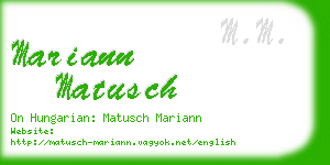 mariann matusch business card